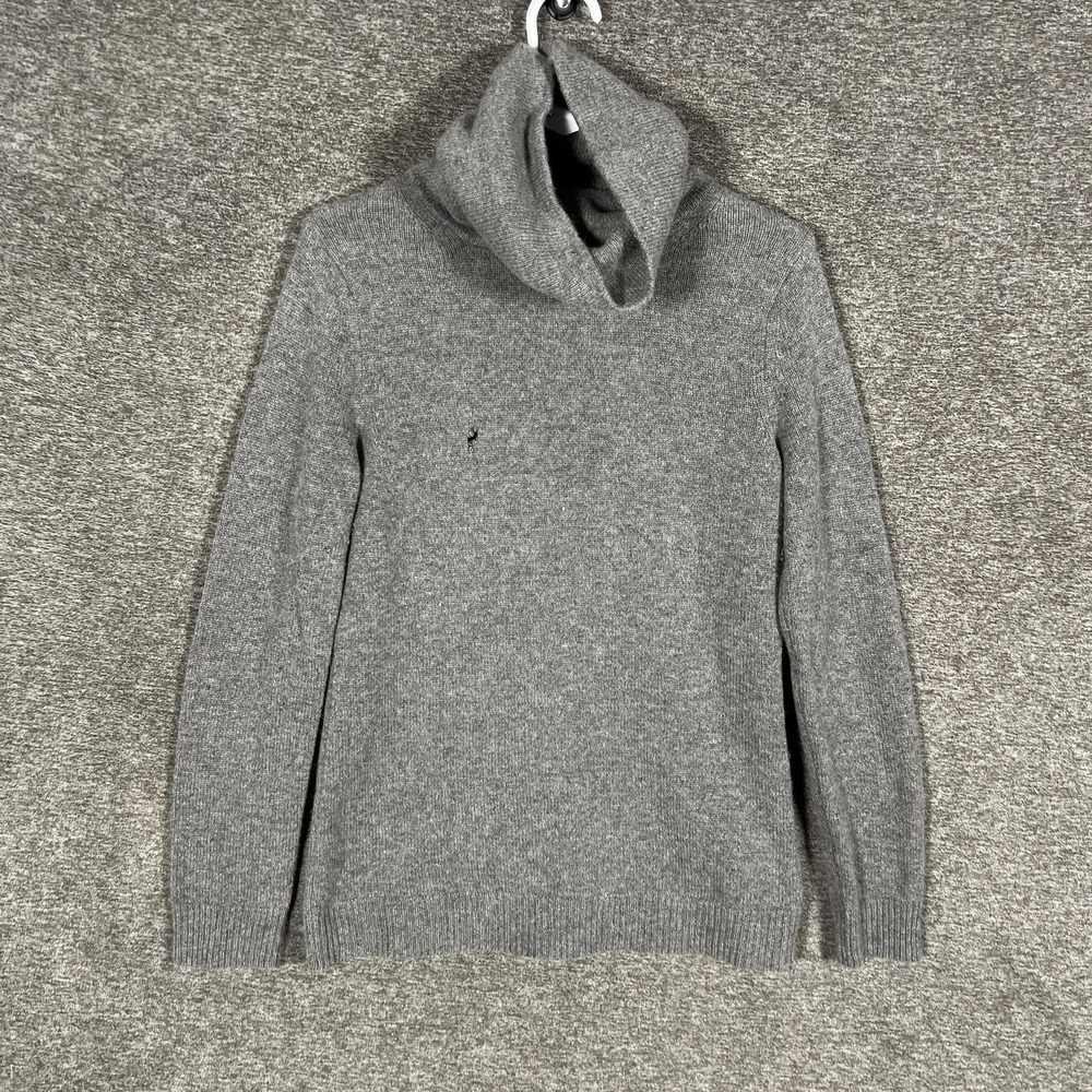 Polo Ralph Lauren Sweater Womens Small Gray 100% Cashmere Turtleneck‎ Pullover